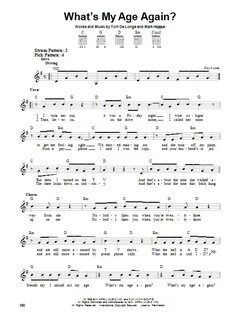 Blink-182 What's My Age Again? Sheet Music Notes, Chords Dow