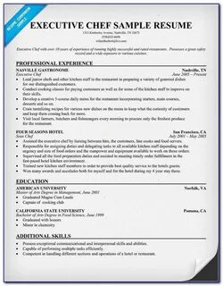 Resume Examples Resume Template Chef Cook Sample Writing Cov