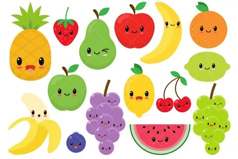 Cute Fruit Clipart Graphic by ClipArtisan - Creative Fabrica