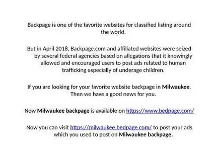 Backpage Milwaukee - YouTube