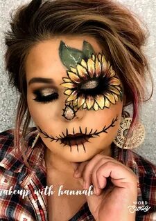 Sunflower Scarecrow Scarecrow halloween makeup, Halloween ma