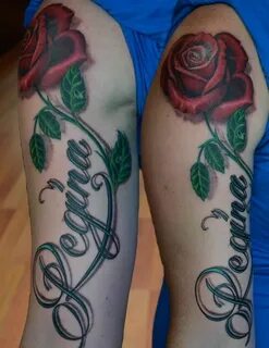 Image result for rose tattoos with names Rose tattoo with na