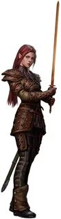 f High Elf Rogue Thief Studded Leather Armor Sword urban Cit