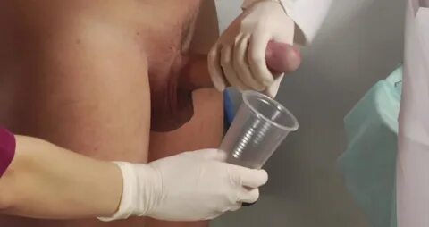 Ejaculating during penis examination at doctor " Naked Wife 