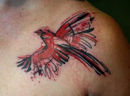 Cardinal Watercolor bird tattoo, Birds tattoo, Red bird tatt
