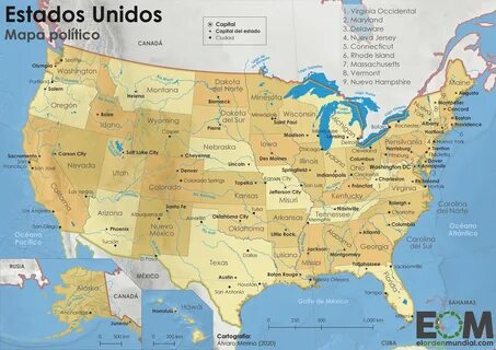 Ciudades Mapa Usa Estados - canvas-ily