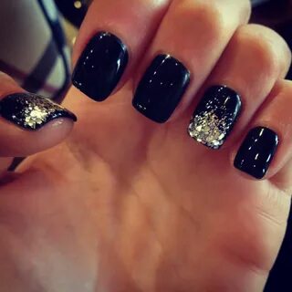 Black nails #sparkles #gelmani Cute nails, Artificial nails,