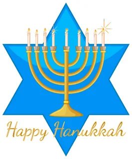 Happy Hanukkah card template with blue star and lights 29758