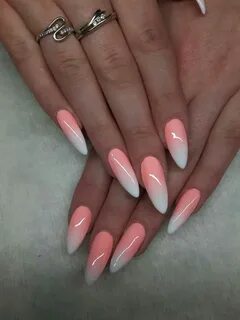 Cute peach white acrylic nails Peach acrylic nails, Peach na