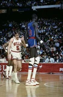 John Paxson and Manute Bol in Chicago. Michael jordan pictur