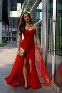 Vokuhila Kleid für Hochzeitsgast rot oder anderen Farben - K