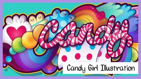 Candy Girl Vector Illustration Typography Logo - YouTube