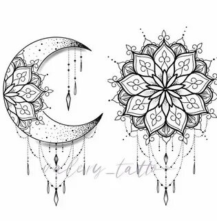 Pin by Panarina Elena on Mandala Moon tattoo designs, Mandal