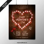 Téléchargez Coeur Lumineux Affiche La Saint-valentin gratuit