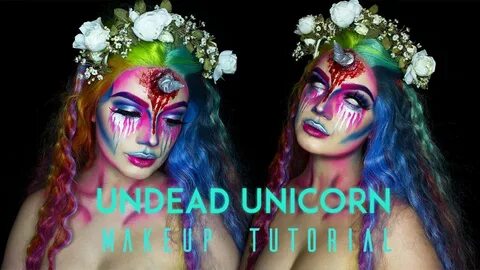 Undead Unicorn makeup tutorial , Halloween 2017 - YouTube