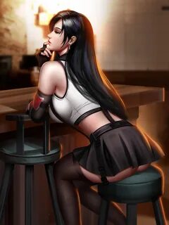 Tifa Lockhart, video game characters, long hair, profile, as