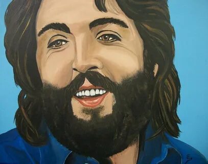 Bearded PAUL McCARTNEY Painting by Edward Pebworth Fine Art 