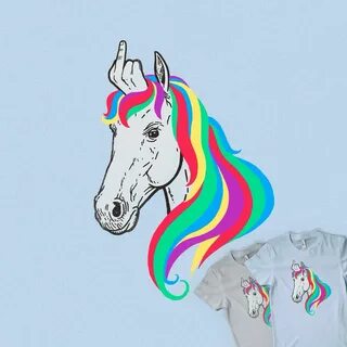 Unicorn gon flip you off Psychedelic art, Illustration art, 