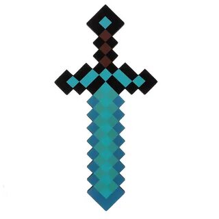 Купить меч Minecraft "Пиксельный", алмазный, цвет: бирюзовый