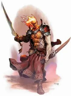 Fire genasi Fantasy art, Character art, Sword, sorcery