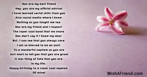 You are my best friend , Birthday Poem For Nephew