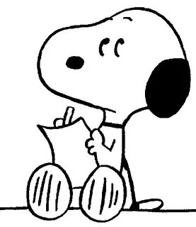 Snoopy clipart black and white - Pencil and in color snoopy 