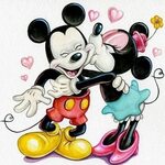 Full Drill 5D Diamond Painting Disney Minnie Kiss Mickey DIY