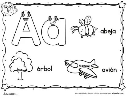 Letra A para colorear Árbol ABC