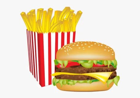 Clip Art Hamburger And Fries Clipart - French Fries And Burg