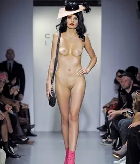 Naked fashion teen with bib boobs