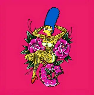 Inked Marge, The Simpsons Simpsons art, Simpsons tattoo, Car
