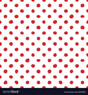 Seamless pattern with tile red polka dots on white