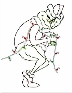Grinch outline Grinch stealing lights, Grinch christmas, Gri