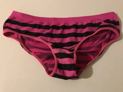 Beautiful pink and black striped panties Panty.com