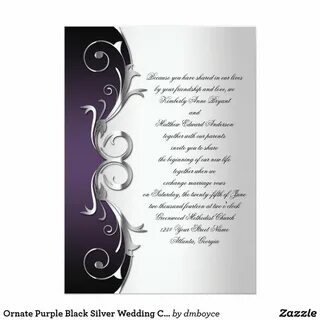 Create your own Invitation Zazzle.com Black silver wedding, 