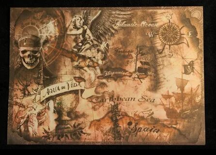 Pirates of the Caribbean Treasure Map Cartes de pirates, Car