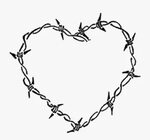 Barbed Wire Drawing Heart - Barbed Wire Heart Tattoo, HD Png