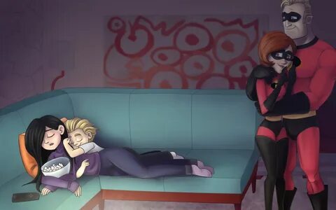 Commission - Incredibles - Asleep on the couch by VerumTee o