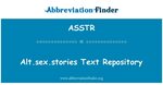 ASSTR tanımı: Alt.Sex.Stories metin deposu - Alt.sex.stories