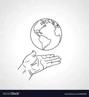 Hand holding the earth palm hold the globe Vector Image