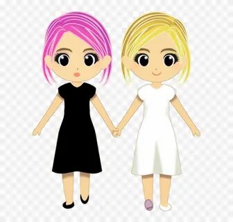 Twins Clipart Many Girl - Cartoon Twin Girls - PNG - Free tr