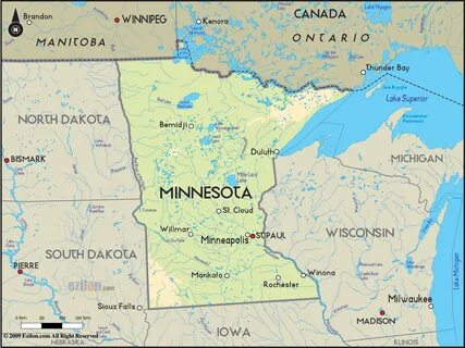 Minnesota Geographical Map Minnesota, Minnesota life, Map