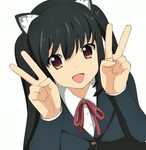Anime girls doing the peace sign Animoe