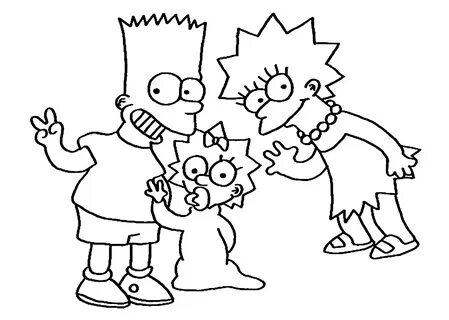 Simpsons kids coloring pages for kids printable free Cartoon
