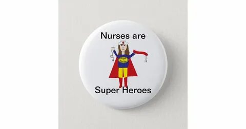 Nurses Super Heroes (Brunette) 6 Cm Round Badge Zazzle.com.a
