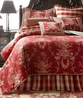 Waverly Country House Red Toile Home Decorating Fabric - Tex