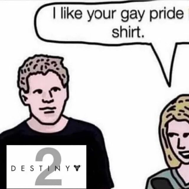 May be an image of 1 person and text that says 'I like your gay pride shirt...