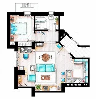 techlovedesign: Floor Plans of your Favourite TV Shows Apart
