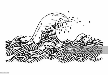 Image result for big wave sea Dessins au marqueur, Vague des