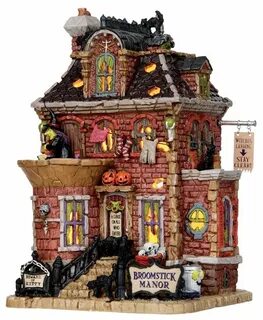 broomstick manor Halloween village display, Spooky town, Lem